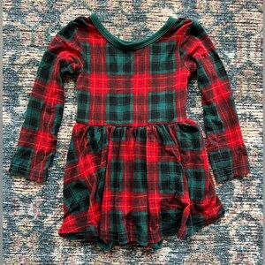 Little Sleepies Red and Green Plaid Kids twirl dress!